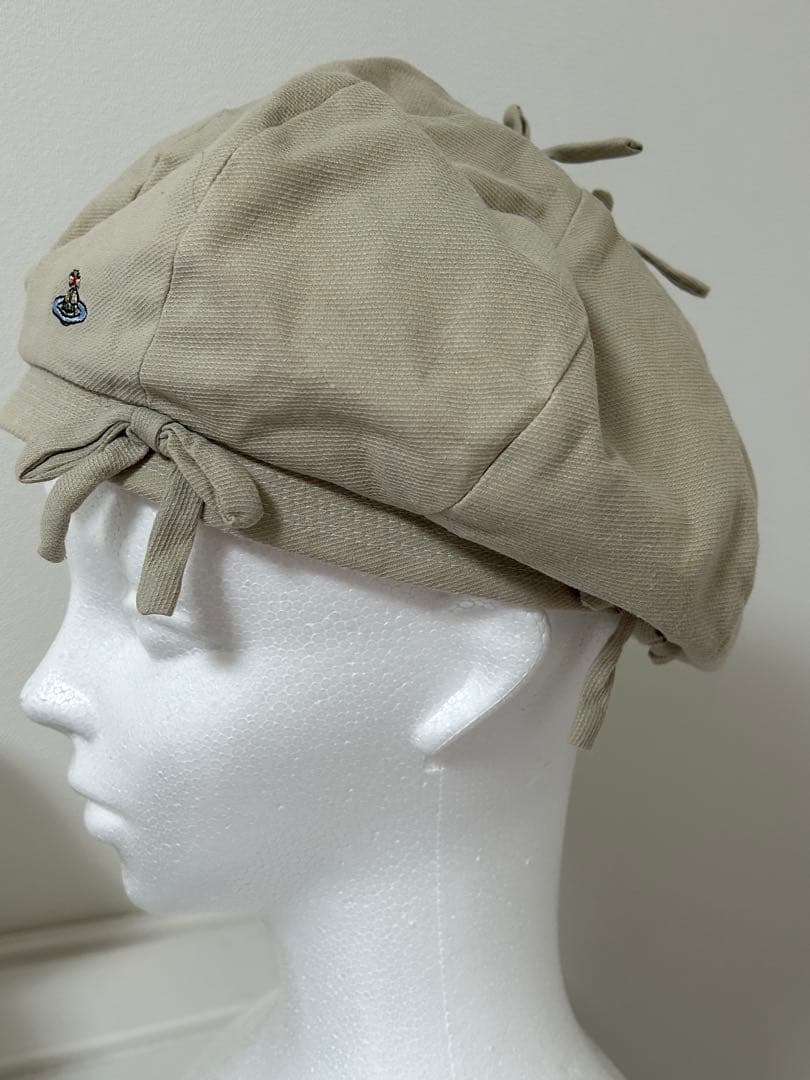 ヴィヴィアンウエストウッド　ベレー帽　リボン　オーブ　刺繍