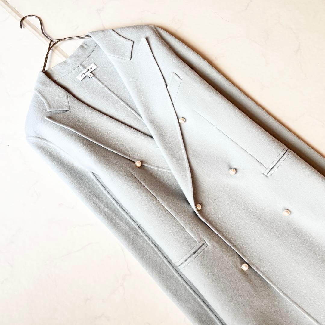 美品✨マディソンブルー パールチェスターコート ダブルフェイス サックスブルー