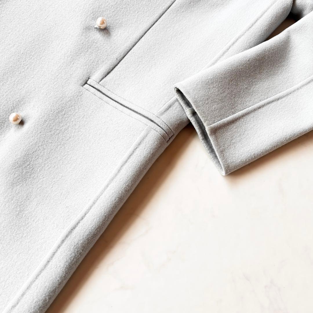 美品✨マディソンブルー パールチェスターコート ダブルフェイス サックスブルー