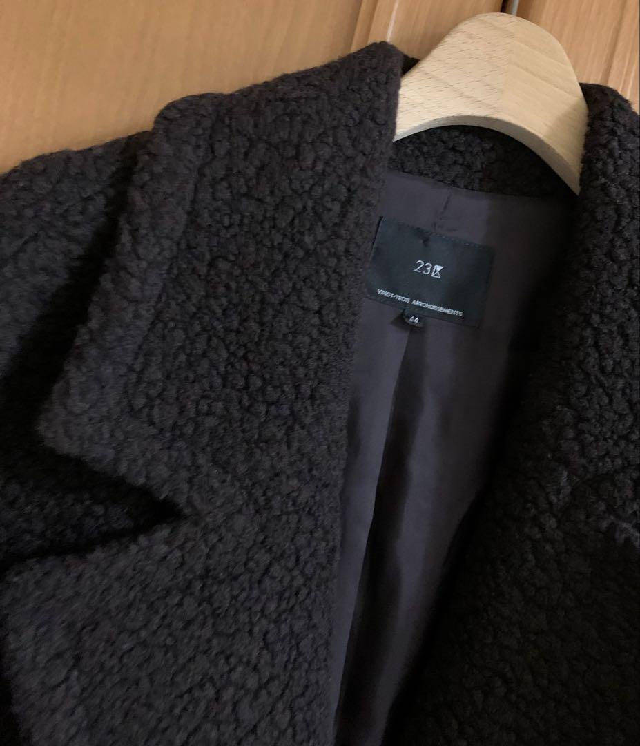 23区　テディベア　ボア　コート　大人ダークブラウン　サイズ44