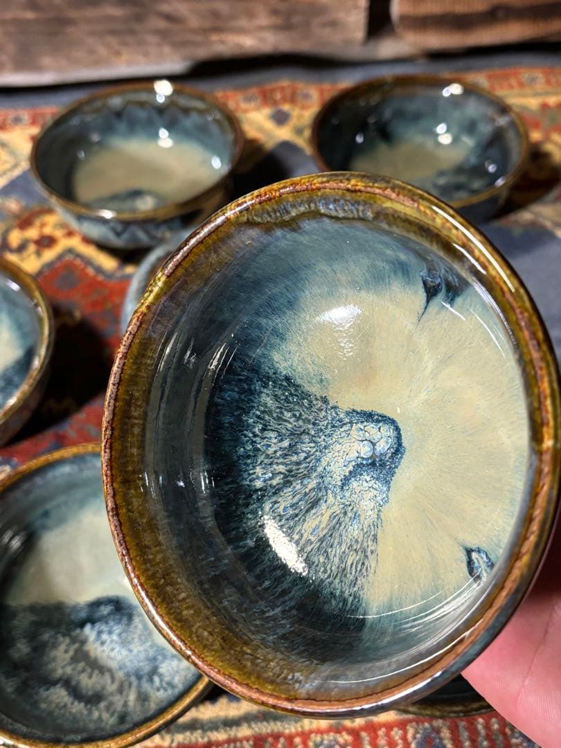 【希少】【箱入り未使用】　北海道　こぶ志焼　文色窯　小鉢　深皿セット！