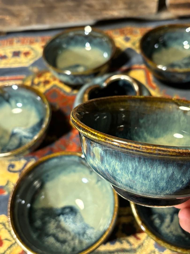 【希少】【箱入り未使用】　北海道　こぶ志焼　文色窯　小鉢　深皿セット！