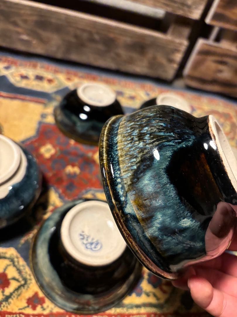 【希少】【箱入り未使用】　北海道　こぶ志焼　文色窯　小鉢　深皿セット！