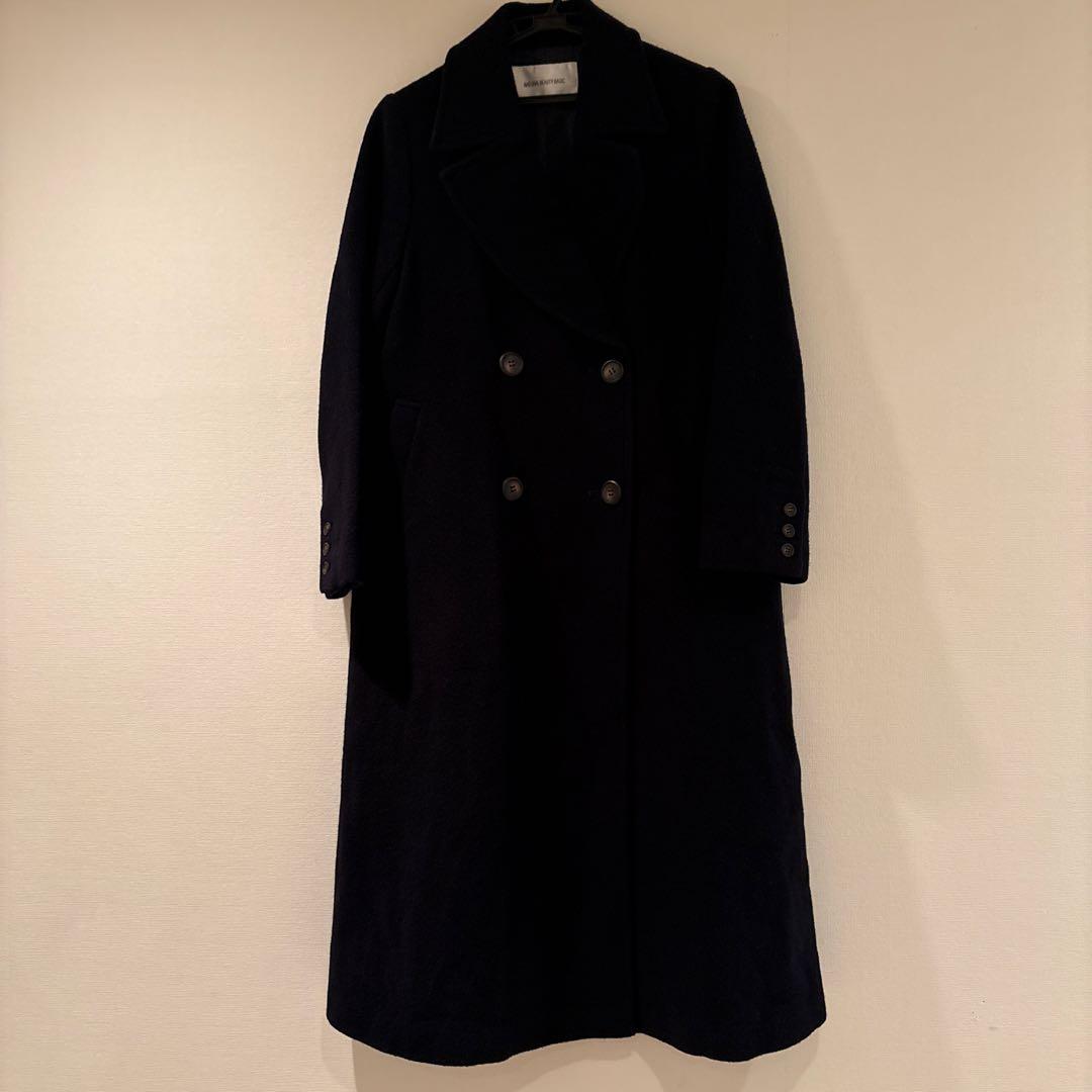 ナチュラルビューティーベーシック ダブルチェスターモッサコート(ネイビー)