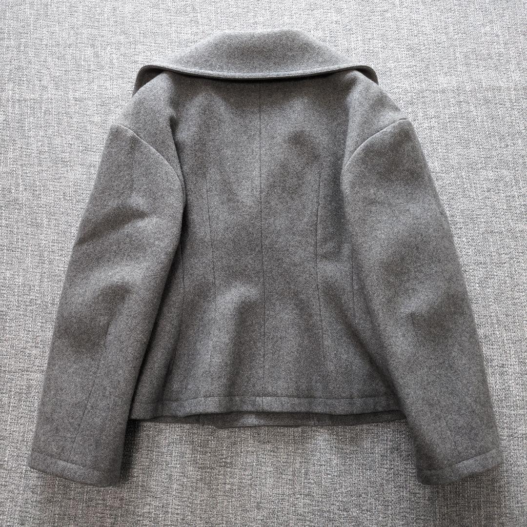 リミフゥ　ショート　ビッグカラー　ウールコート　日本製