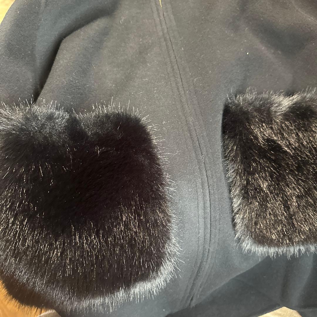 萌惠専用ファーポケットスカラップマントコート