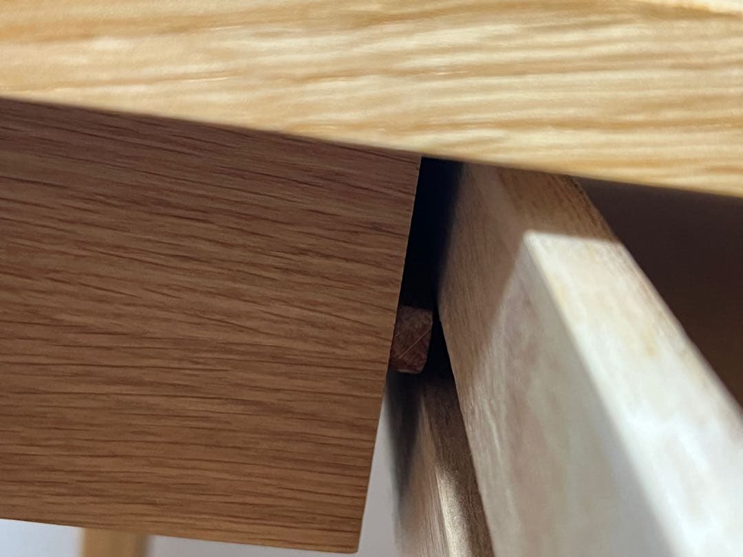 無印良品　無垢材デスク（引出付）オーク材