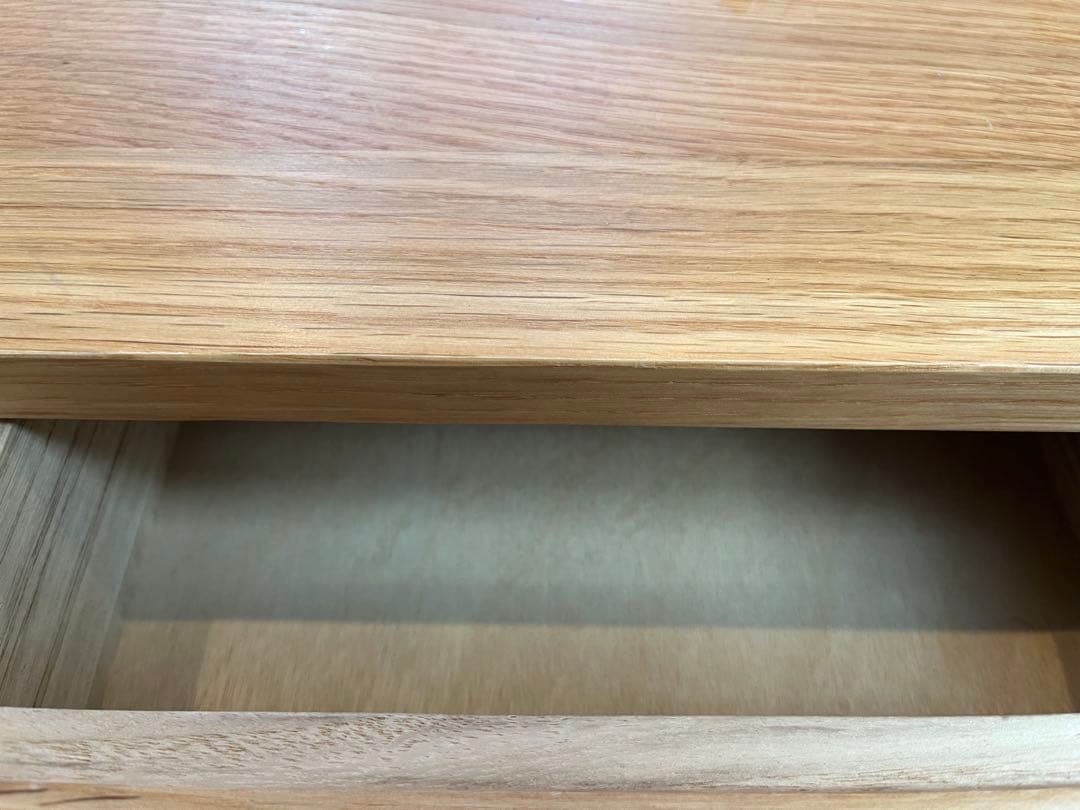 無印良品　無垢材デスク（引出付）オーク材