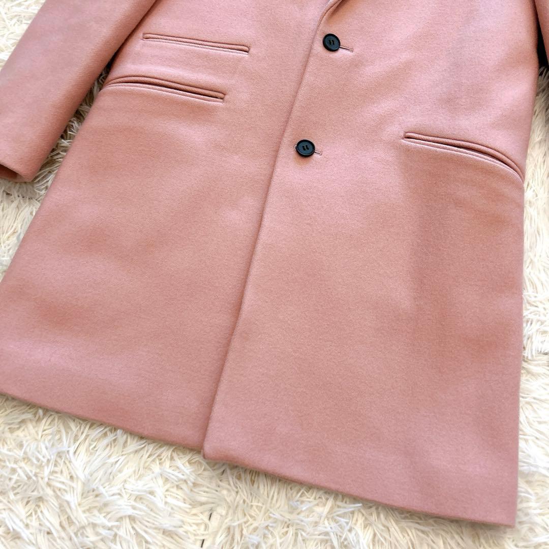 【美品】Drawer ドゥロワー　ウールメルトン　チェスターコート　ピンク　36