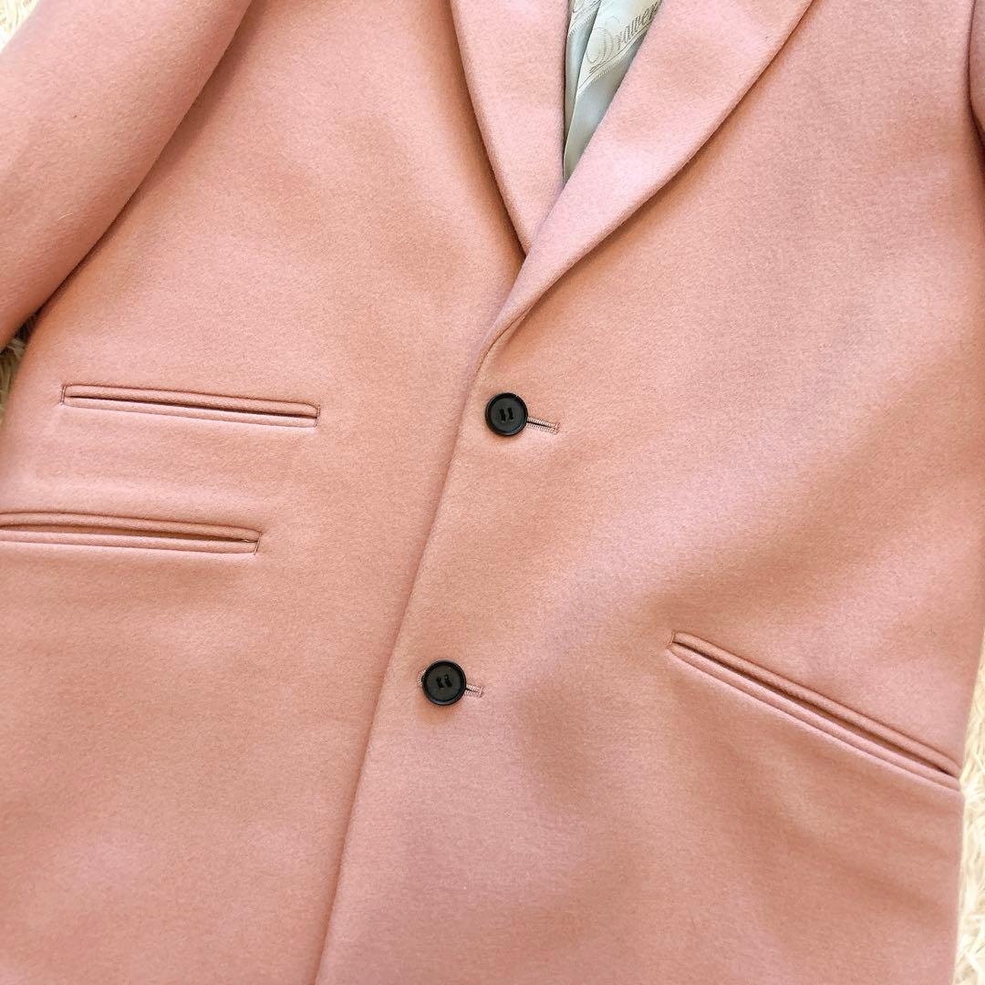 【美品】Drawer ドゥロワー　ウールメルトン　チェスターコート　ピンク　36