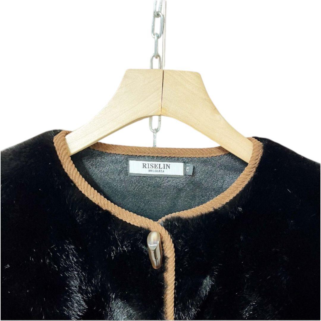 ブルガリア発　RISELIN　ファーコート　ミンクカシミヤ混　毛皮ジャケット　M