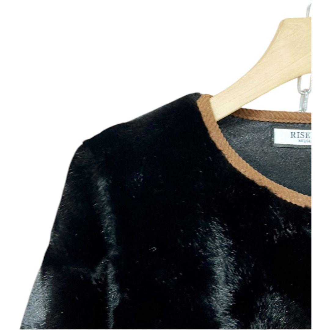 ブルガリア発　RISELIN　ファーコート　ミンクカシミヤ混　毛皮ジャケット　M