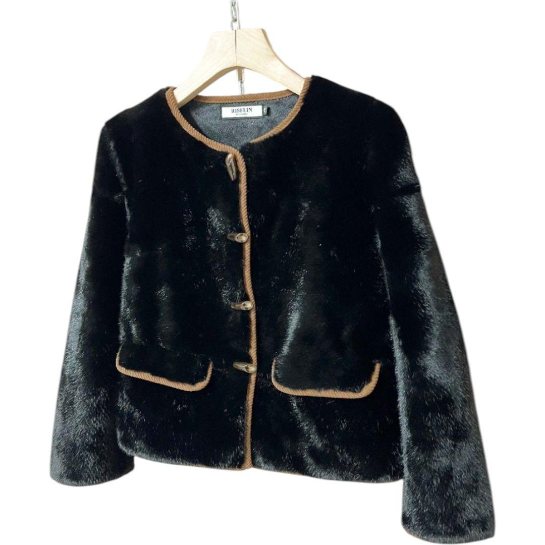 ブルガリア発　RISELIN　ファーコート　ミンクカシミヤ混　毛皮ジャケット　M