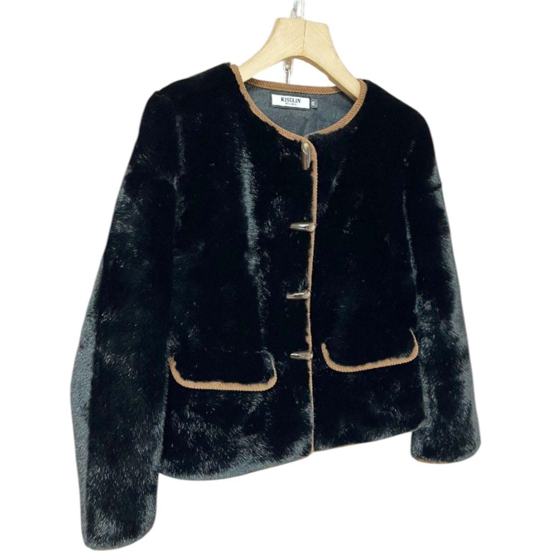 ブルガリア発　RISELIN　ファーコート　ミンクカシミヤ混　毛皮ジャケット　M
