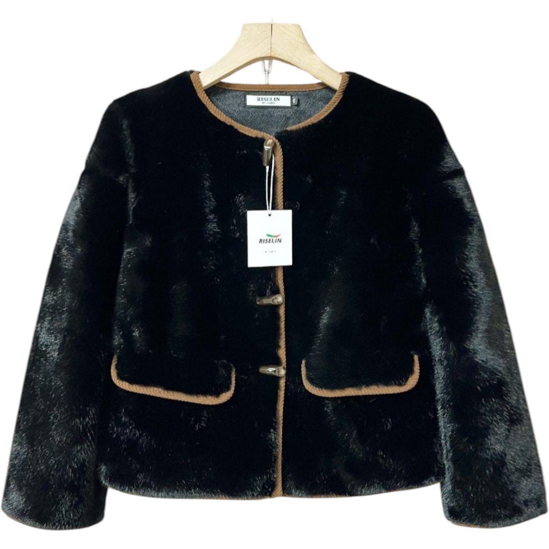 ブルガリア発　RISELIN　ファーコート　ミンクカシミヤ混　毛皮ジャケット　M