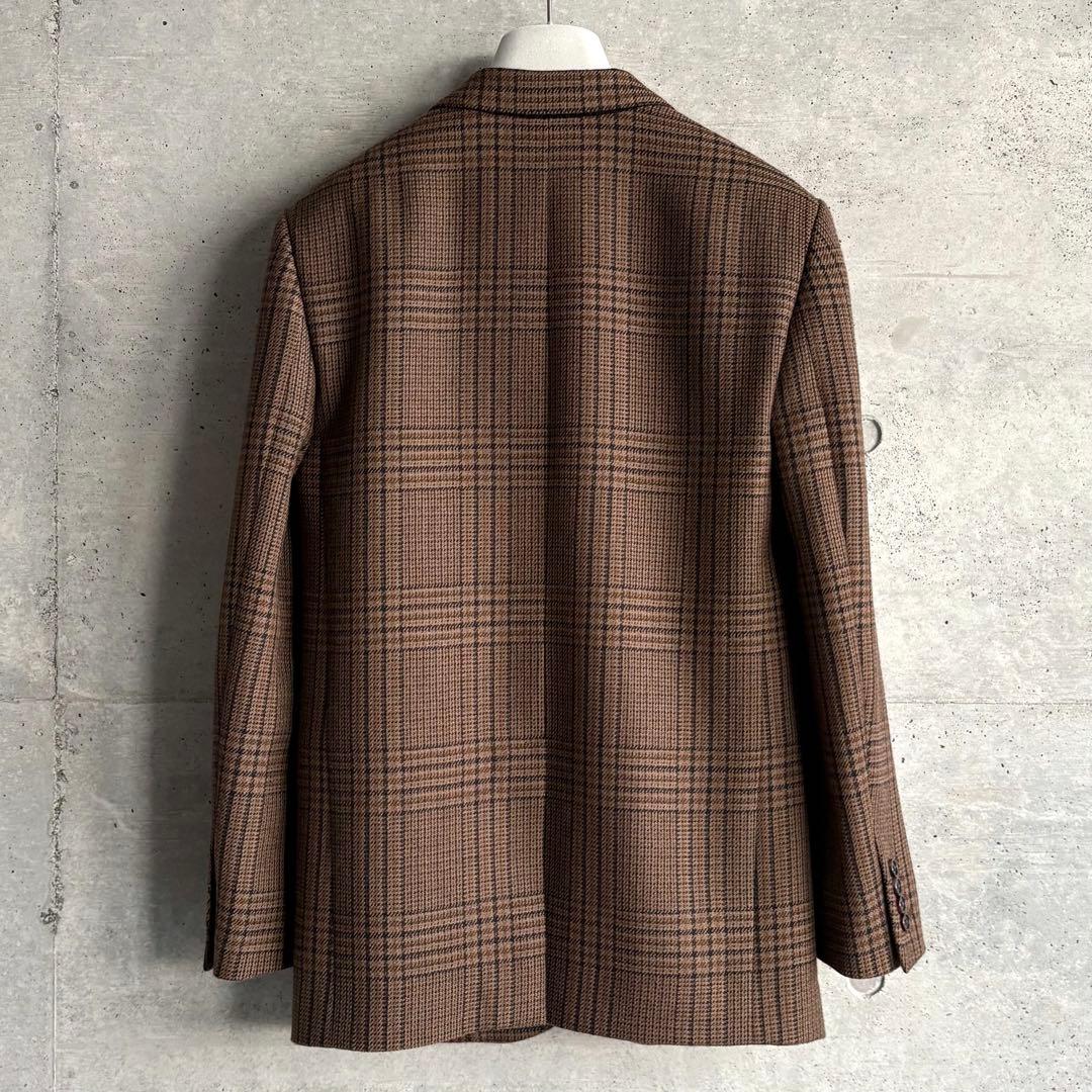 極美品 CELINE テーラードジャケット 34 ブラウン チェック ツイード