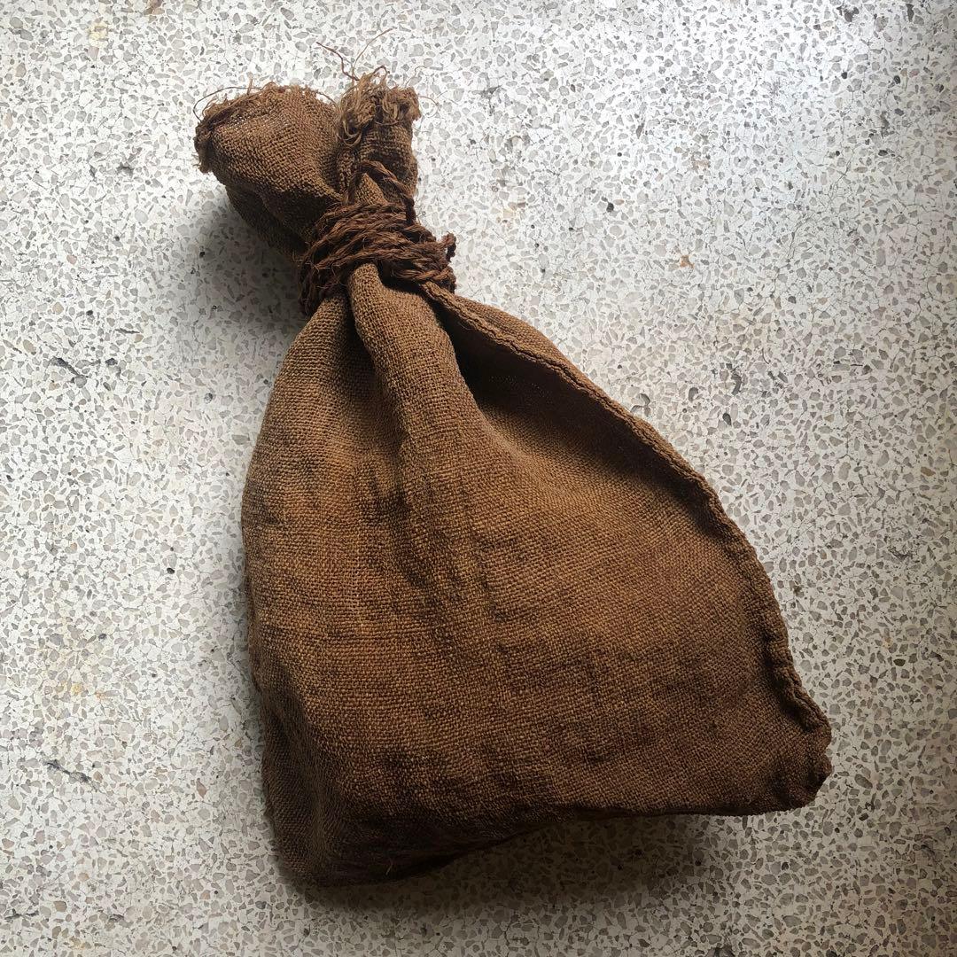 古シナ布　科布　襤褸 東北地方 大正時代 古袋 アンティーク　しな布