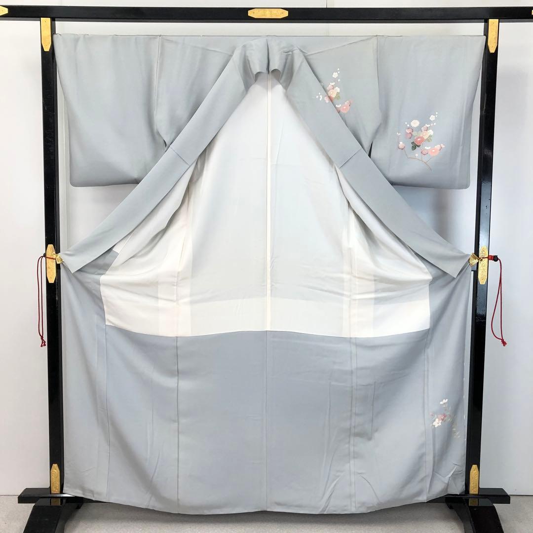 付下げ 作家物 菊の花模様 金彩 丹後縮緬 ガード加工 KK-2409