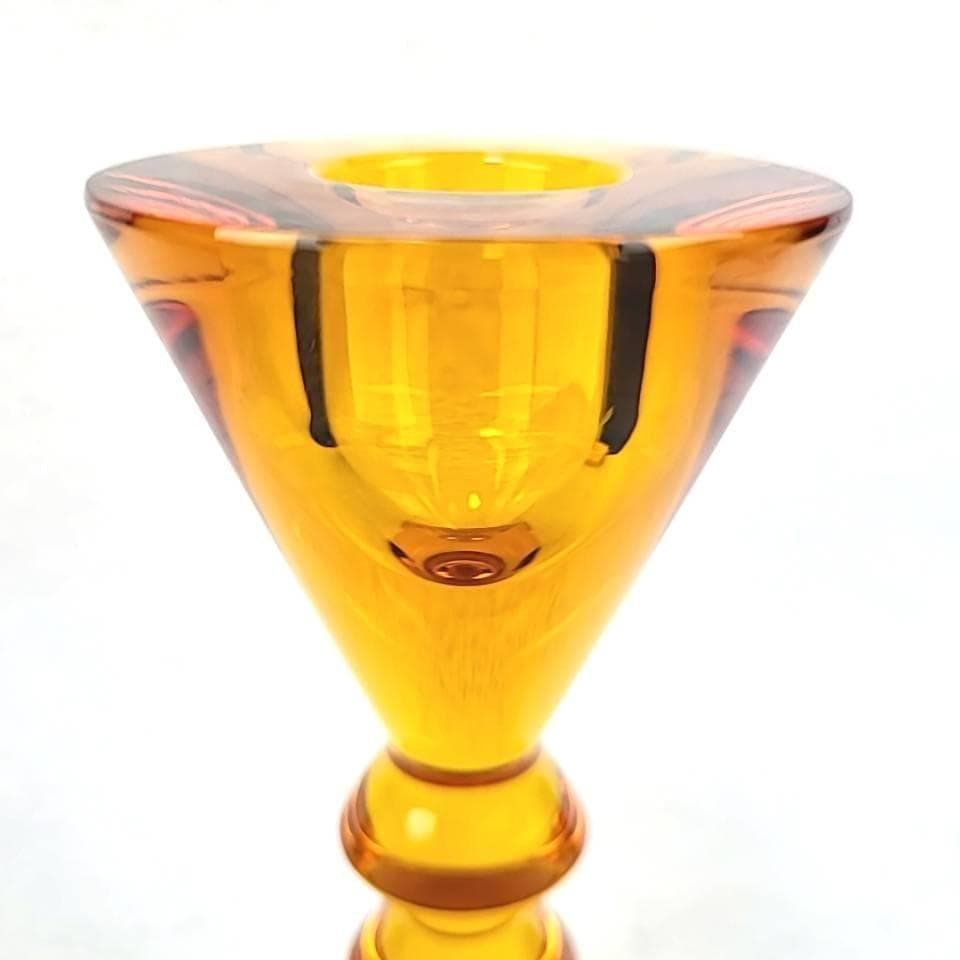 ▽美品▽バカラ　ベガ　キャンドルスタンド　ろうそく立て　箱つき　アンバー 9