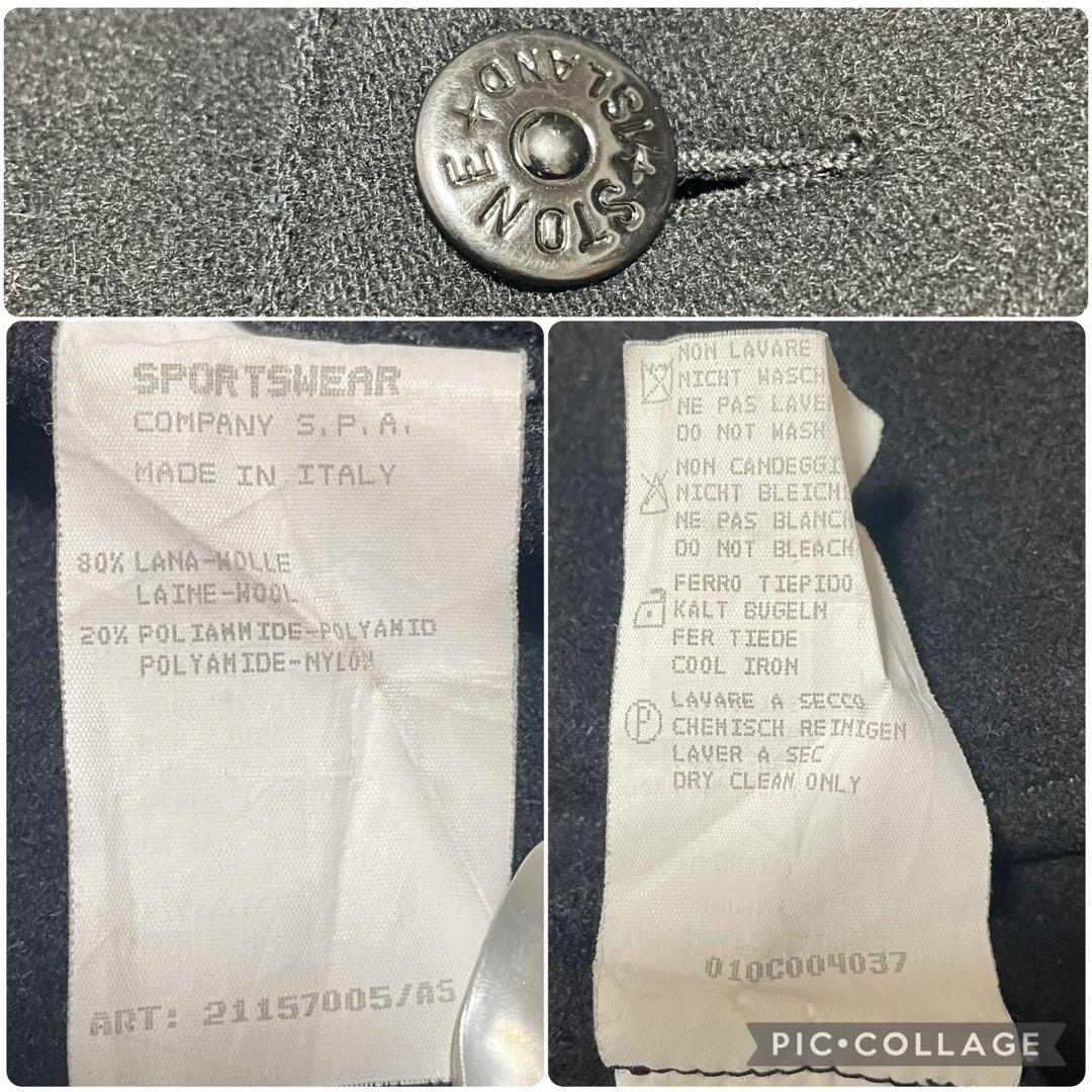 94aw/ストーンアイランド/ダブルブレストＰコート/マッシモオスティーXL黒