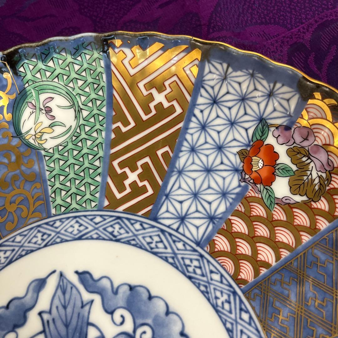 有田焼　龍峰窯　金彩　花風流　大皿