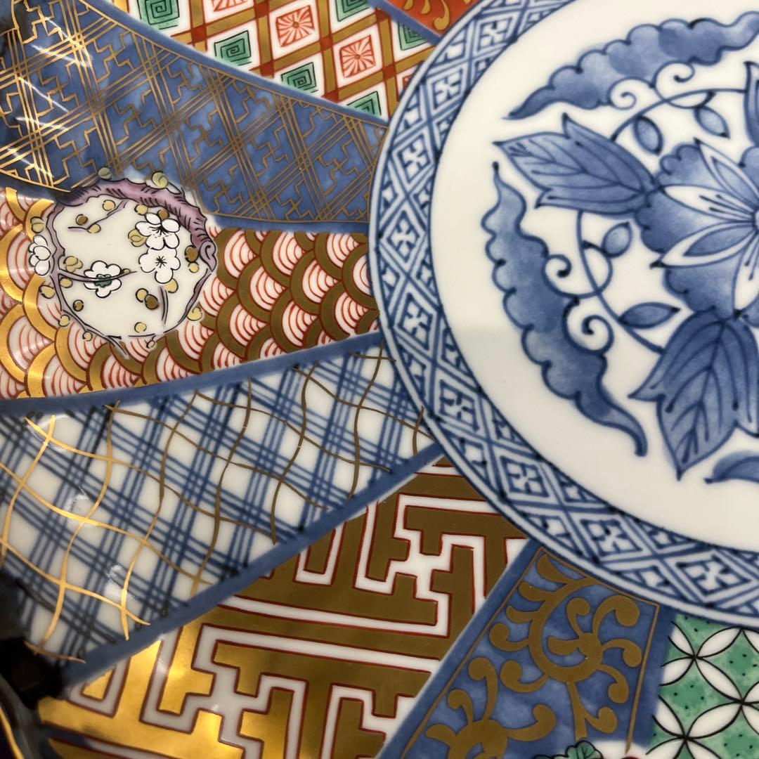 有田焼　龍峰窯　金彩　花風流　大皿