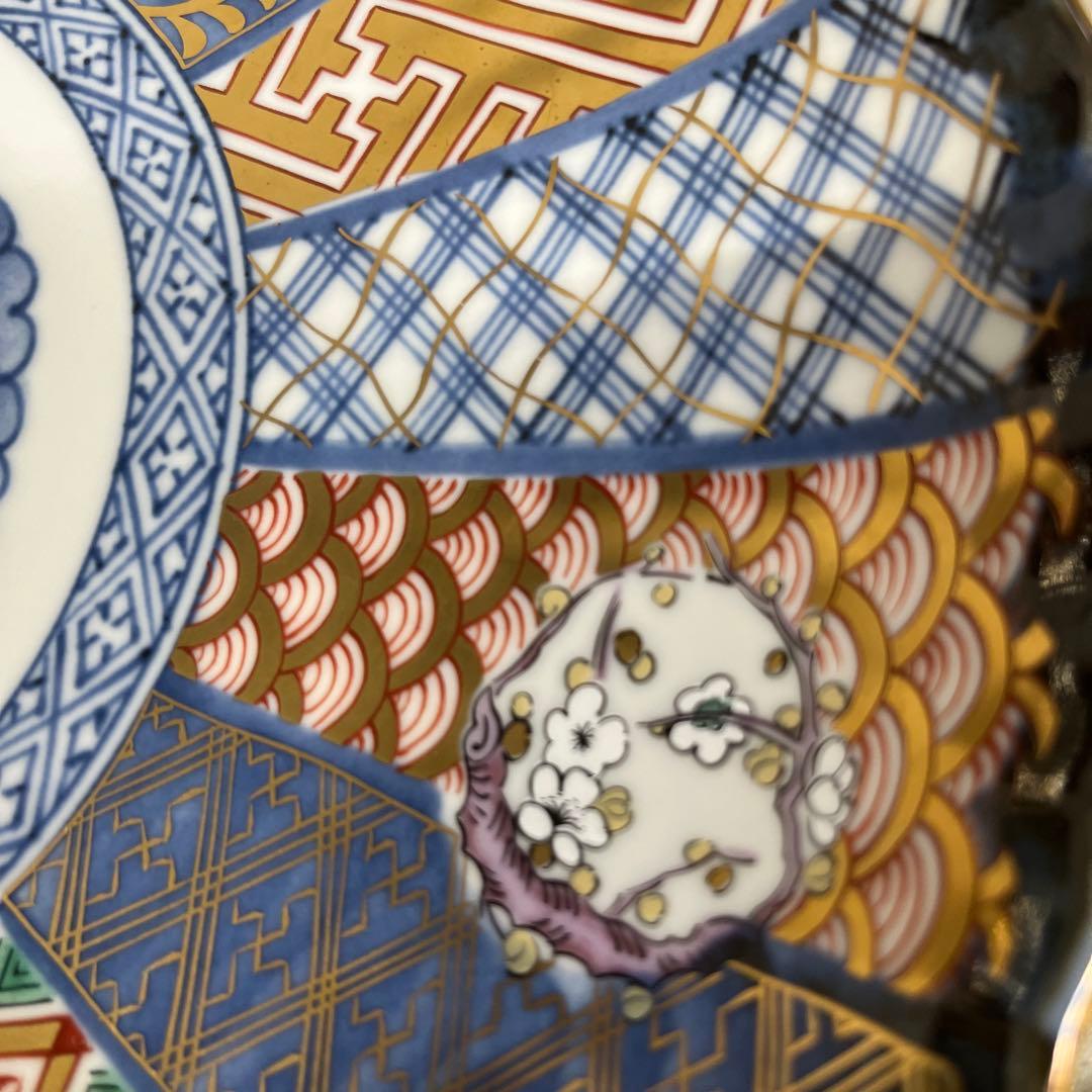 有田焼　龍峰窯　金彩　花風流　大皿