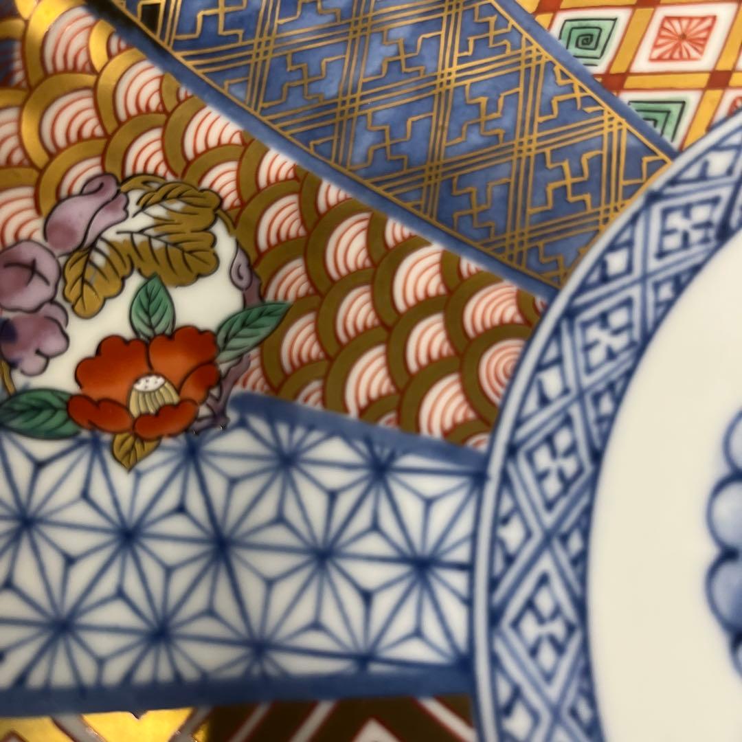 有田焼　龍峰窯　金彩　花風流　大皿