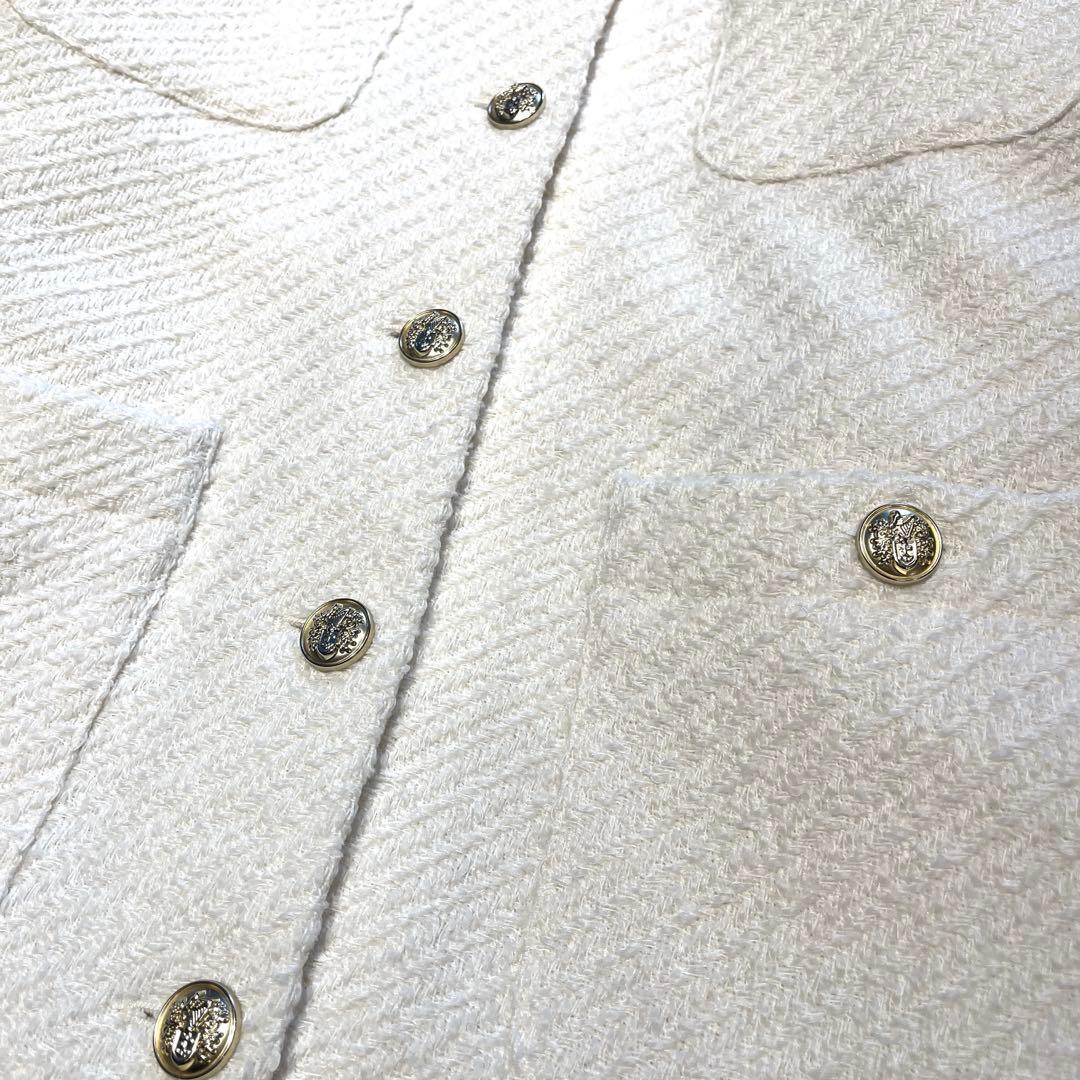 Loungedress★ツイードノーカラージャケット　金ボタン