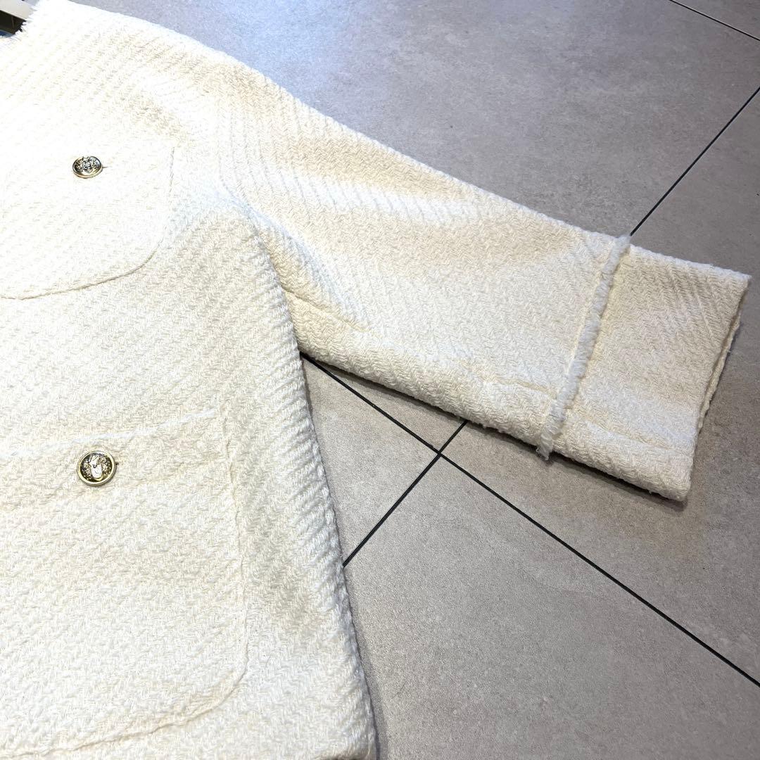 Loungedress★ツイードノーカラージャケット　金ボタン