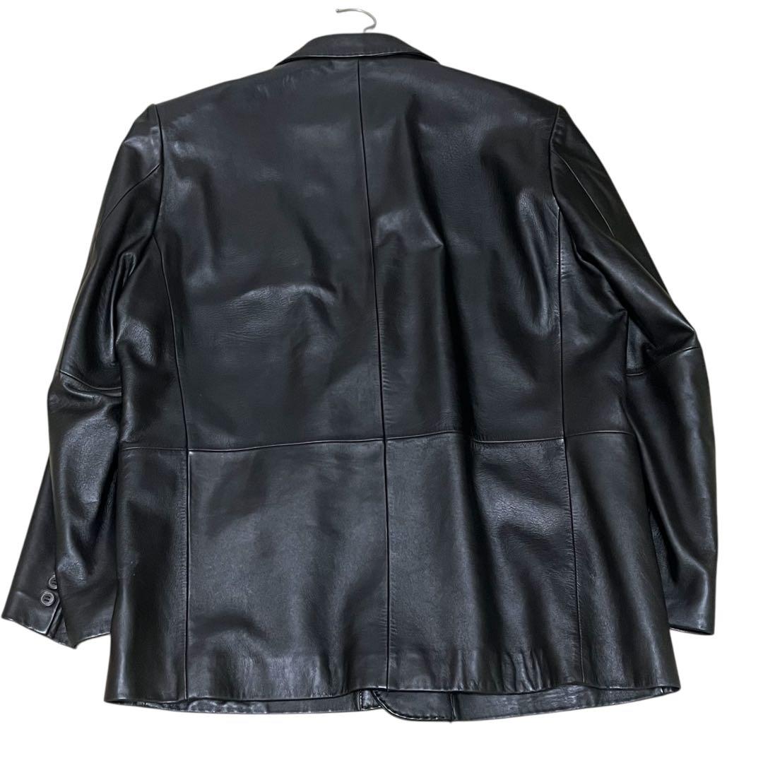 美品✨BALMAIN バルマン ラムレザー テーラードジャケット ブラック XL