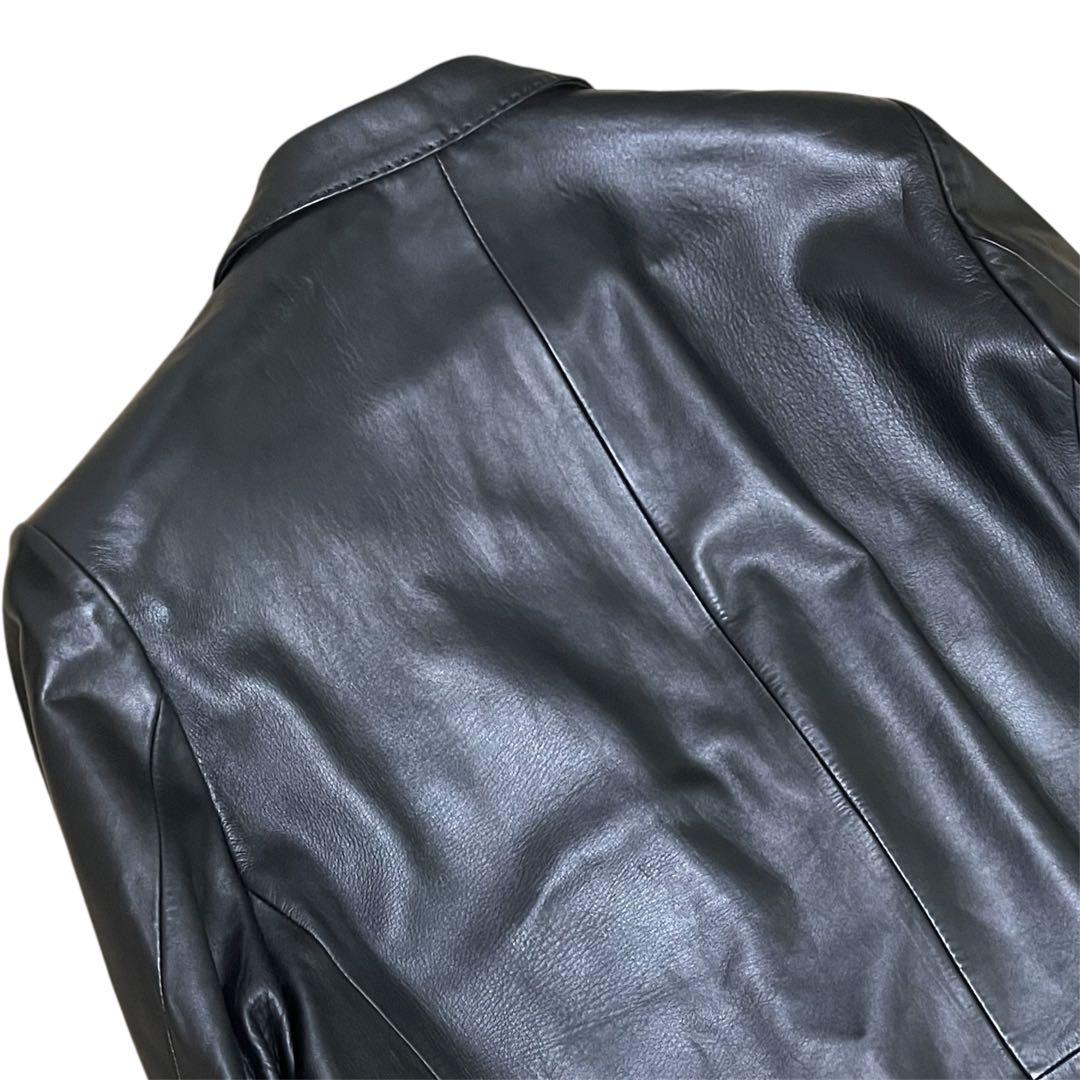 美品✨BALMAIN バルマン ラムレザー テーラードジャケット ブラック XL