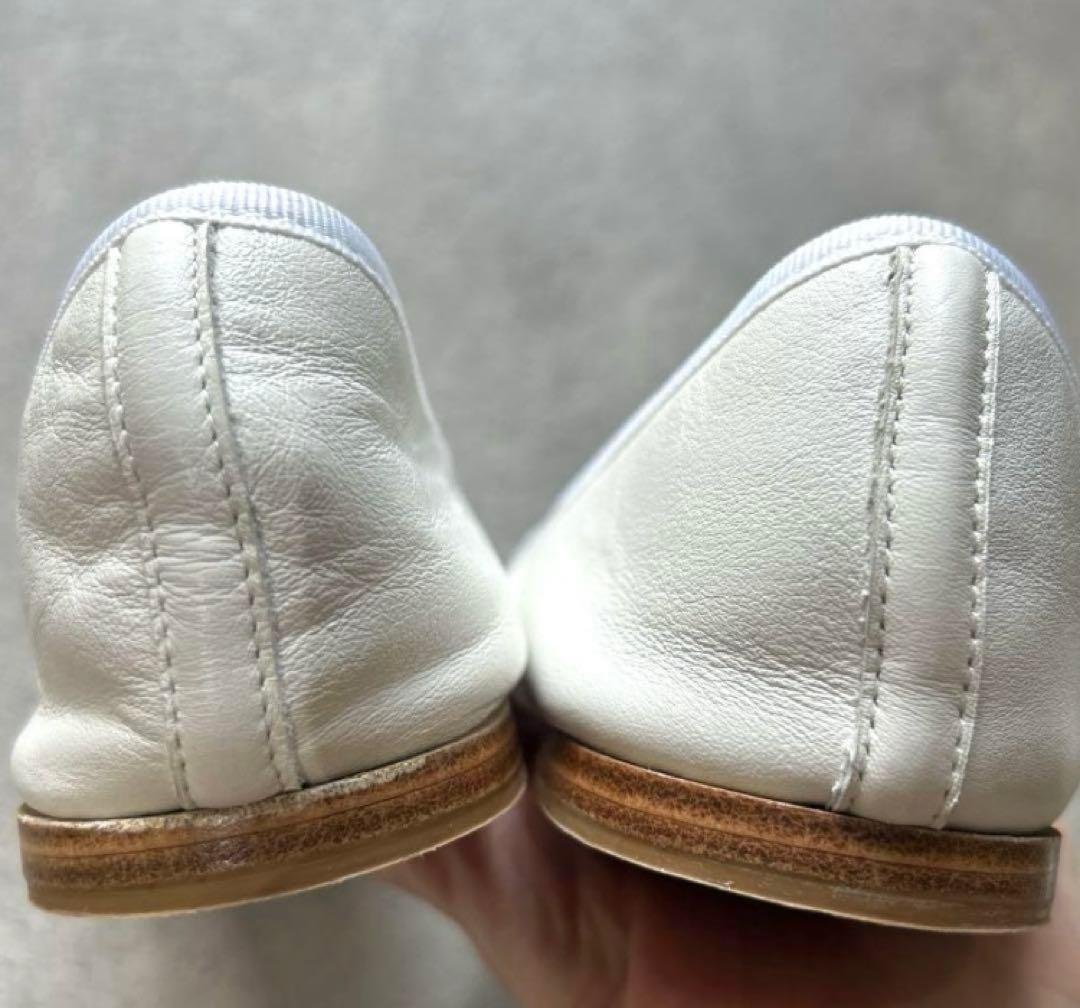 repetto レザー バレエシューズ ラウンドトゥ ホワイト 39.5