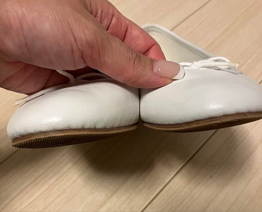 repetto レザー バレエシューズ ラウンドトゥ ホワイト 39.5