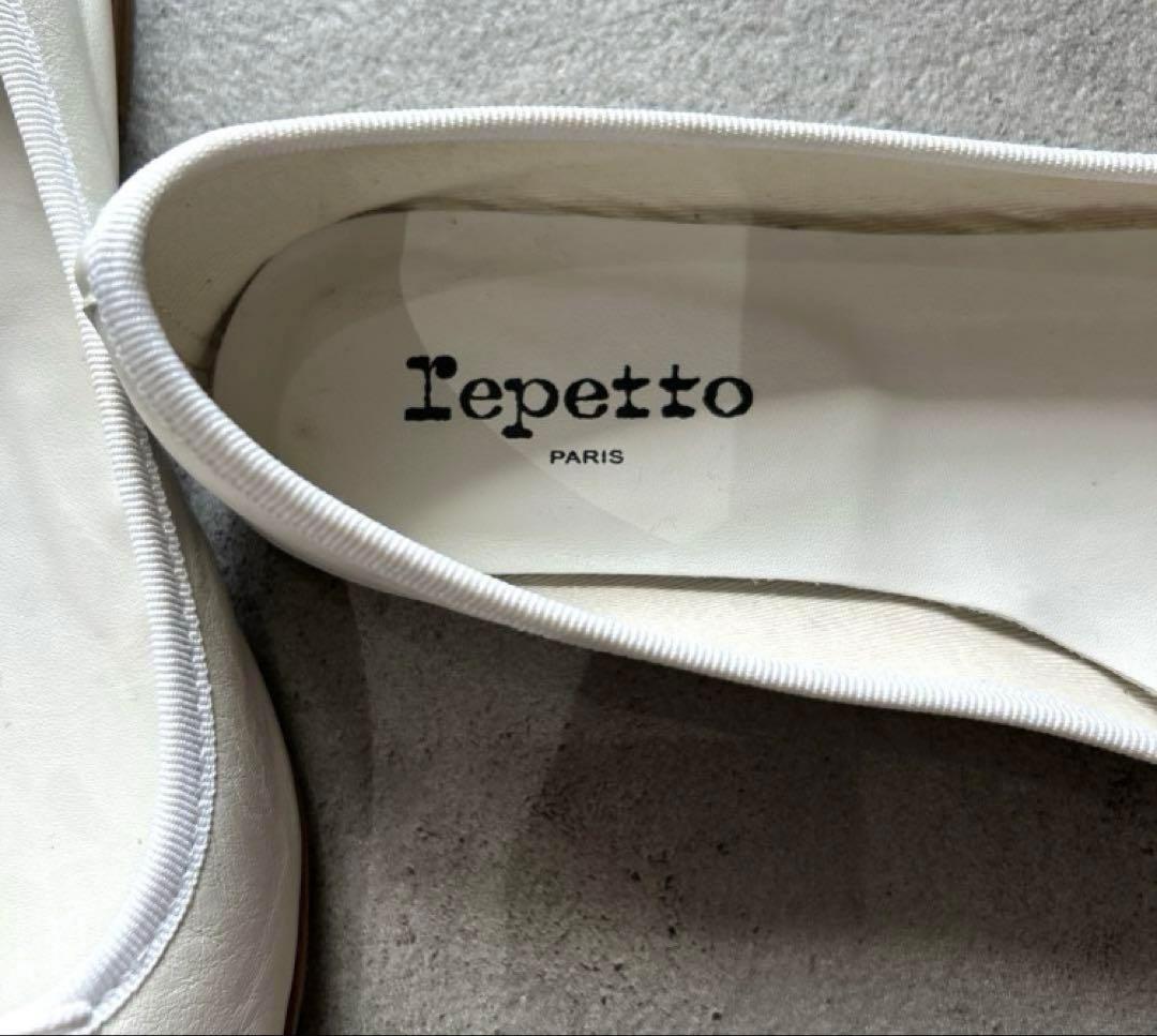 repetto レザー バレエシューズ ラウンドトゥ ホワイト 39.5