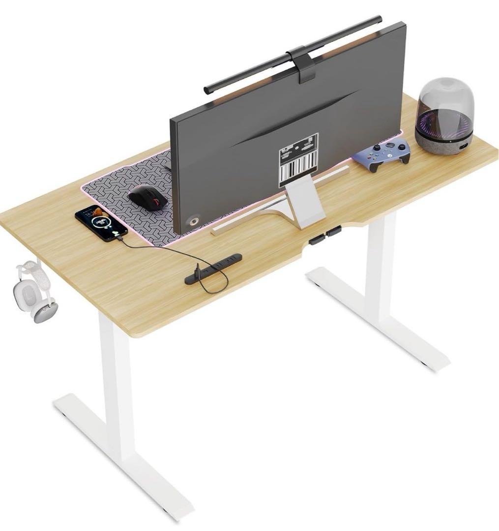 【氏家 】昇降式デスク ゲーミングデスク PCデスク 静音 電動デスク