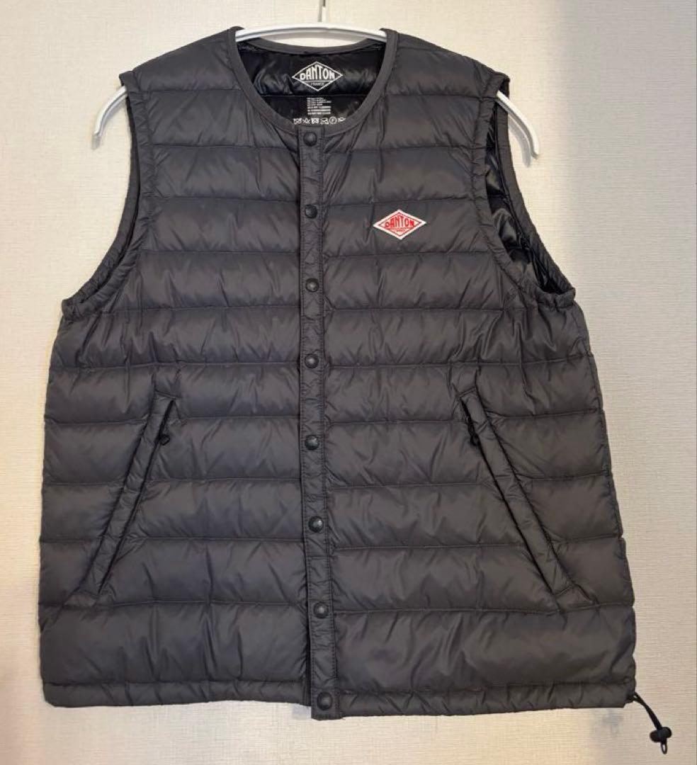 DANTON／インナー ダウン ベスト　チャコールグレー　36サイズ