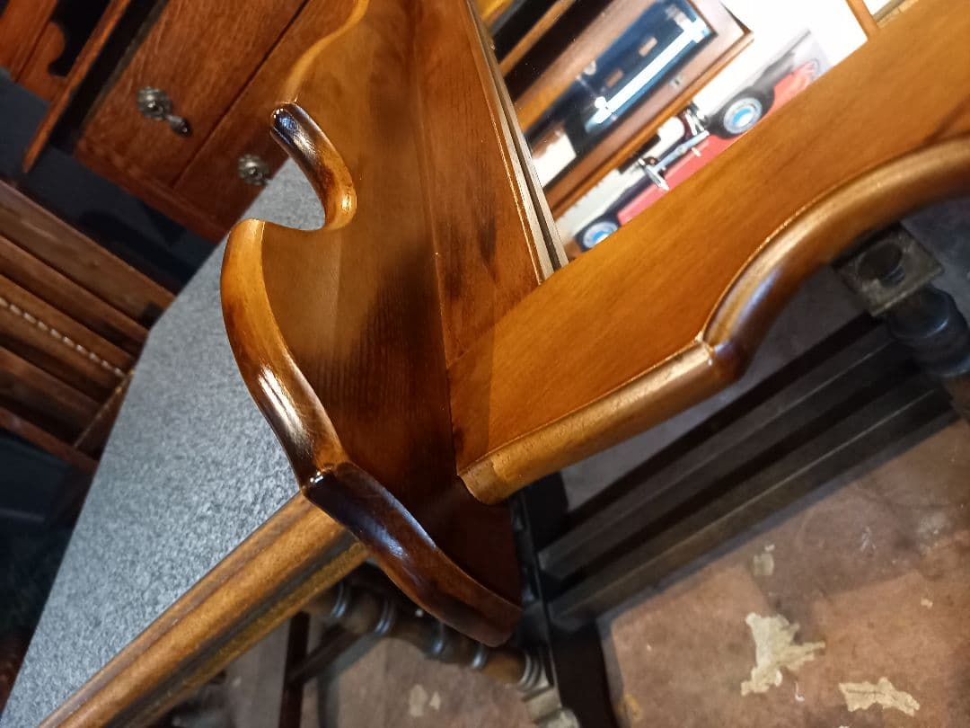 1970's　カリモク　コロニアル　壁掛け　鏡　ウォール　ラック付　ミラー