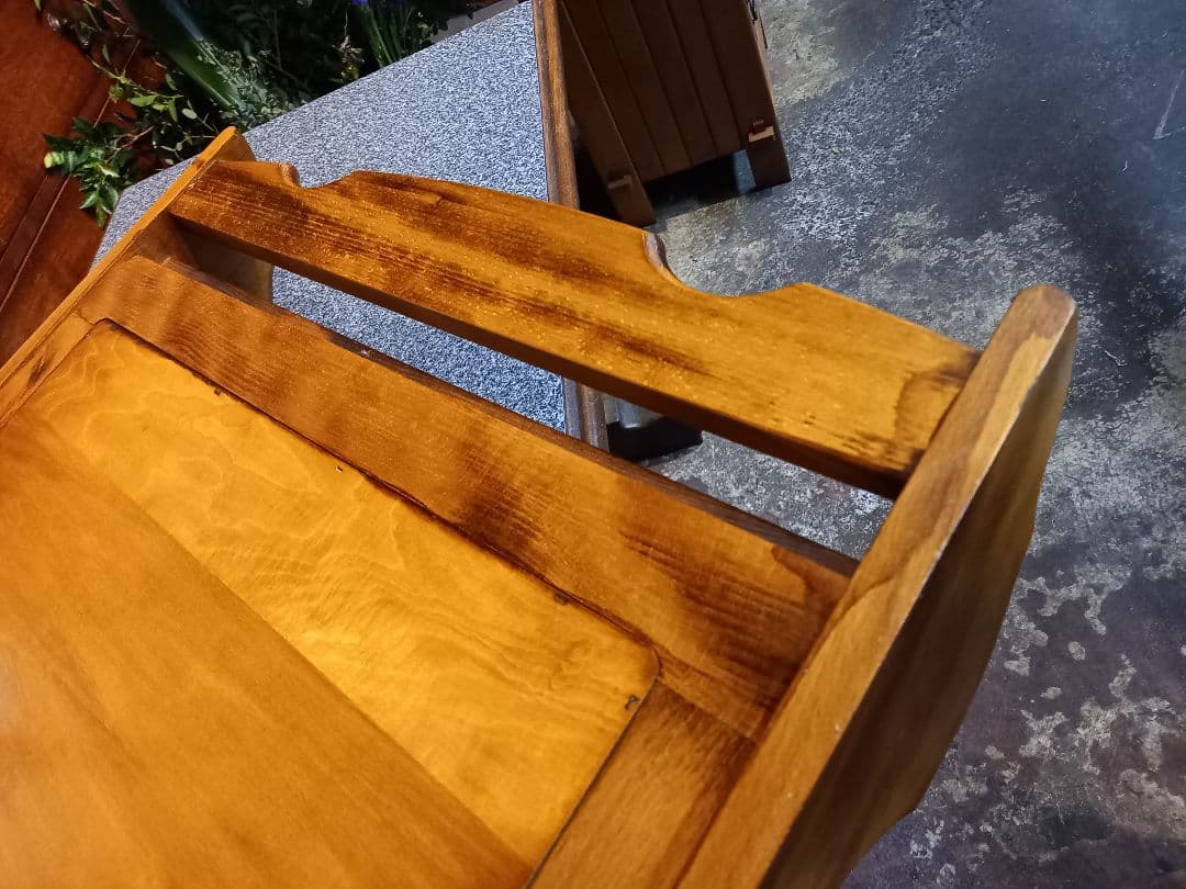 1970's　カリモク　コロニアル　壁掛け　鏡　ウォール　ラック付　ミラー