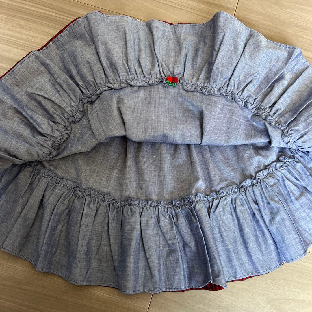 ファミリア チェック柄フリルスカート　130cm