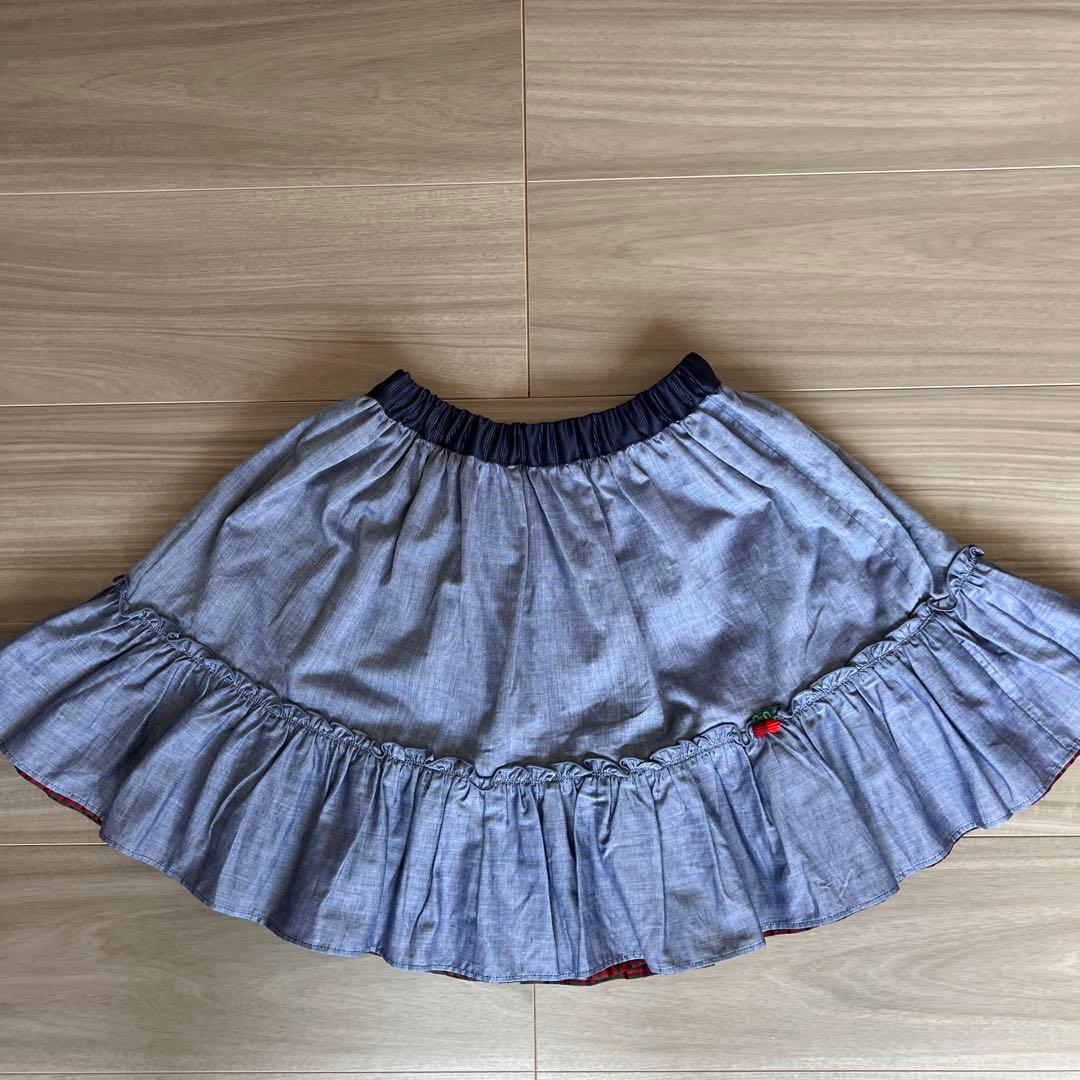 ファミリア チェック柄フリルスカート　130cm