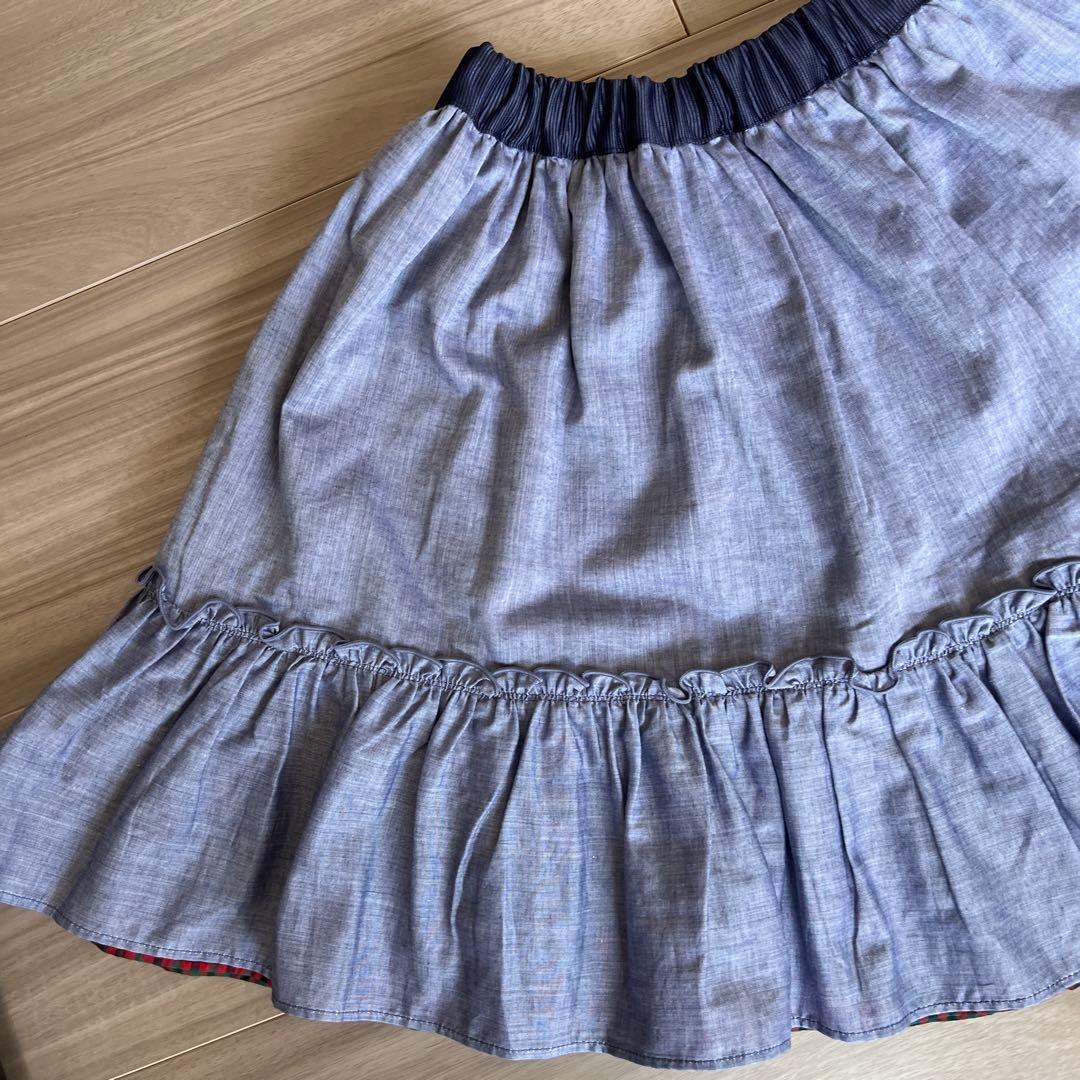 ファミリア チェック柄フリルスカート　130cm