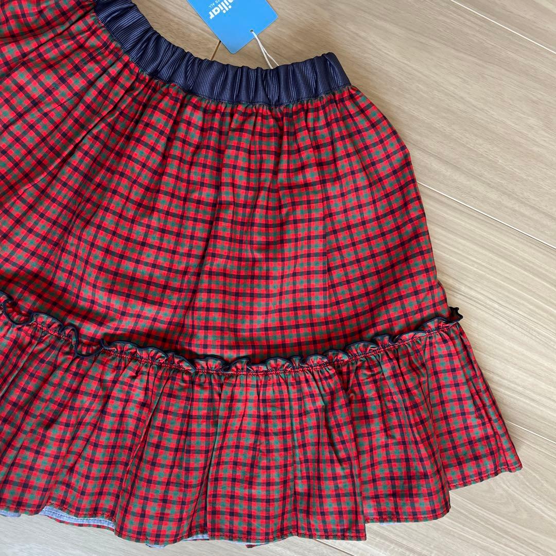 ファミリア チェック柄フリルスカート　130cm