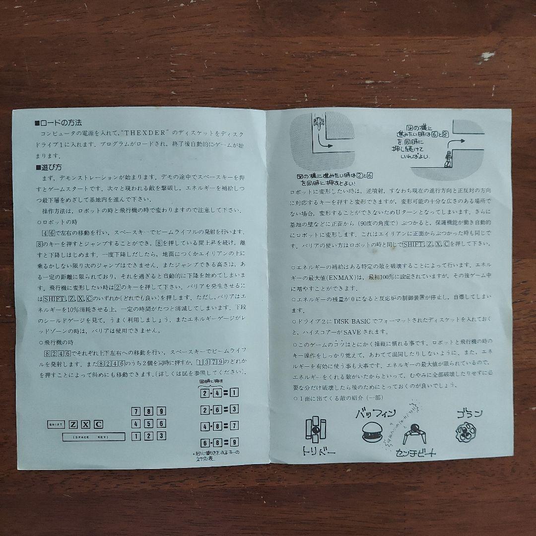 テグザー THEXDER　PC-8801用　パソコンゲームソフト　5FD 2D