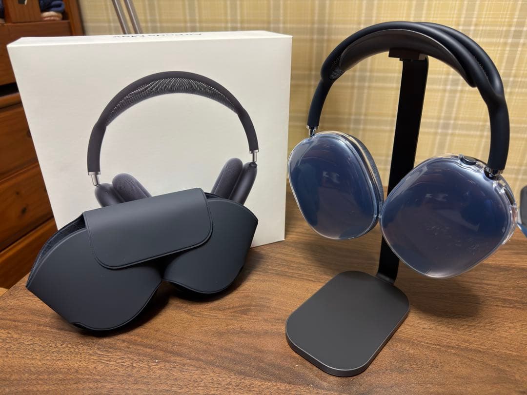 AirPods Max ミッドナイト 本体(第二世代)、クリアケース、スタンド
