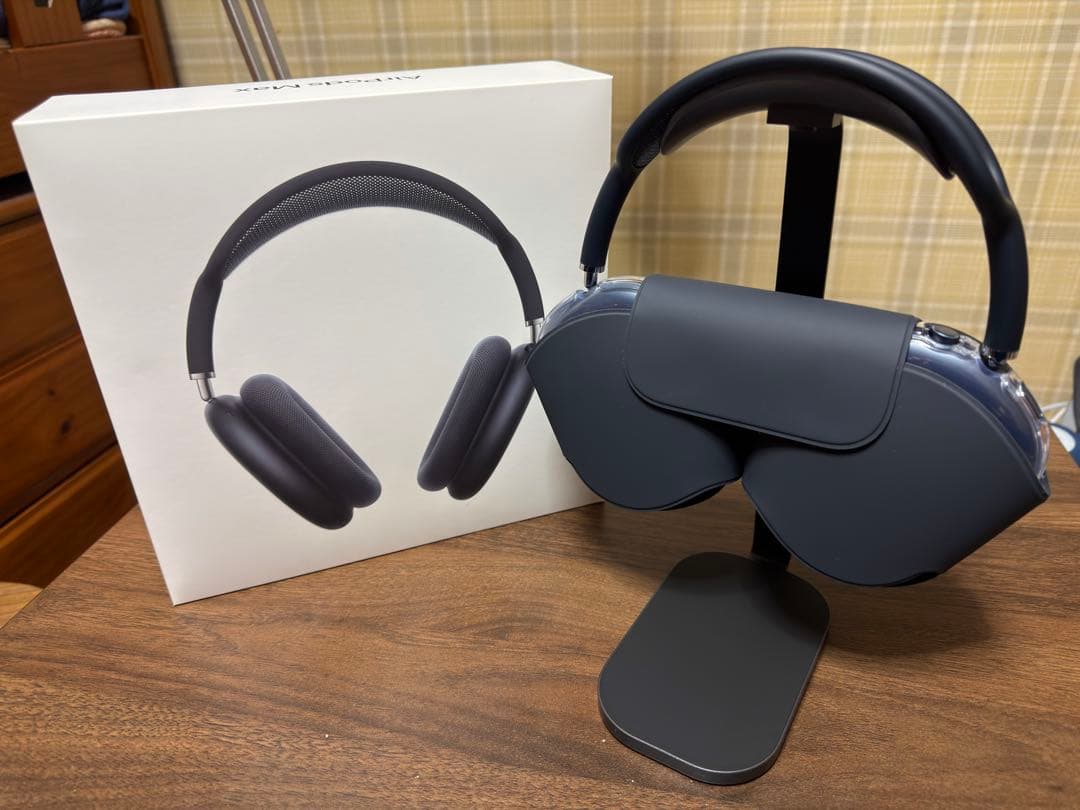 AirPods Max ミッドナイト 本体(第二世代)、クリアケース、スタンド