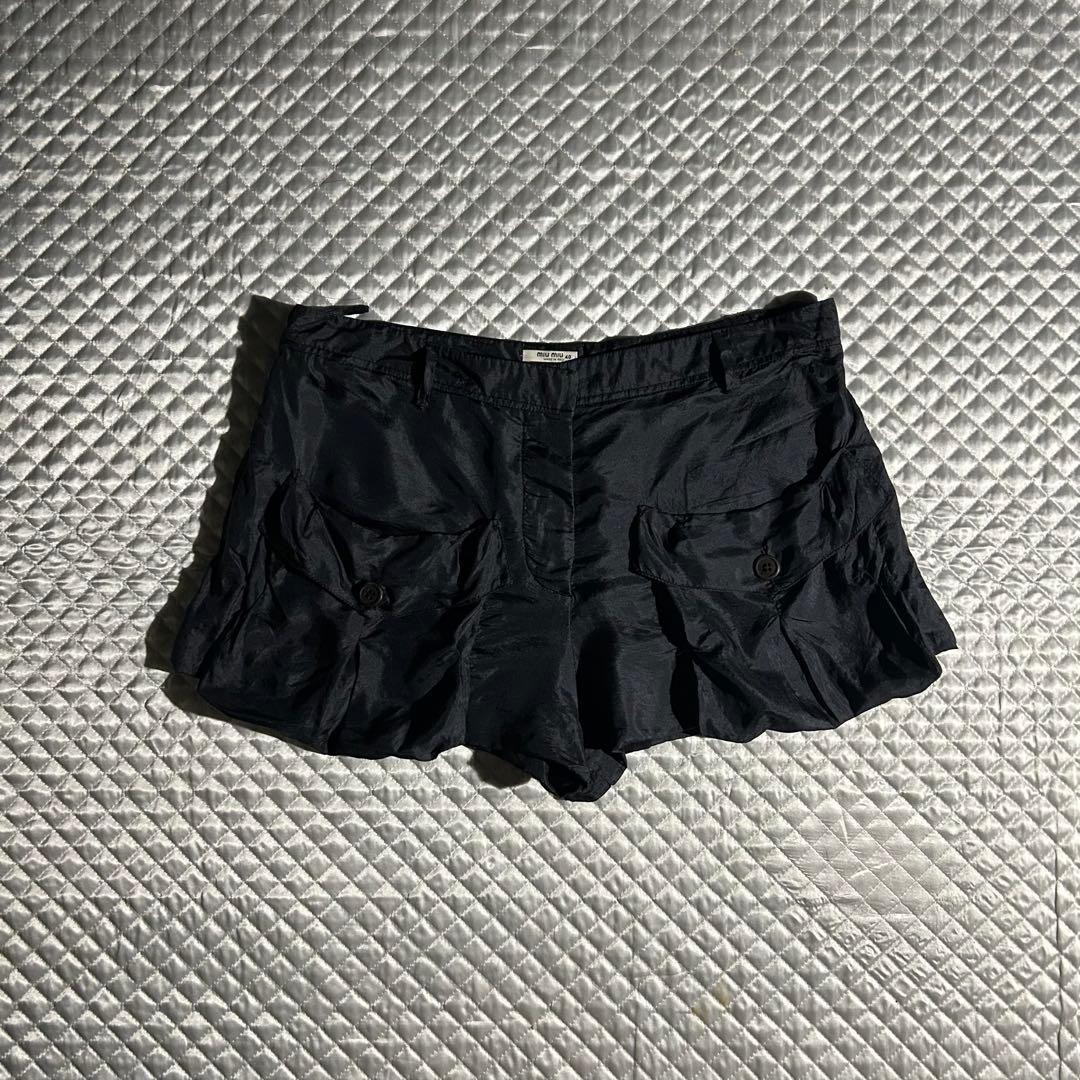 00s ARCHIVE MIU MIU シルクミニショーツ Y2K 黒