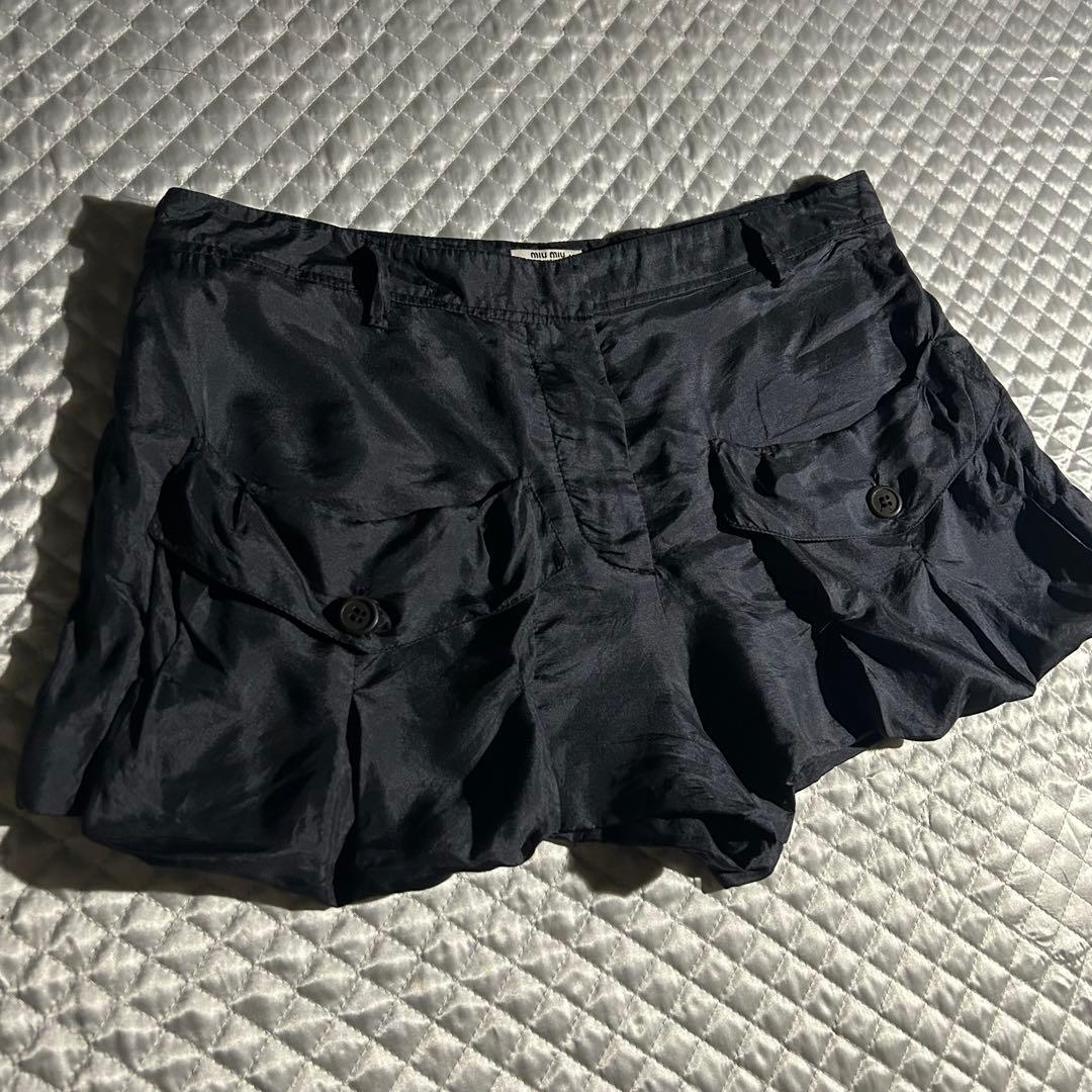 00s ARCHIVE MIU MIU シルクミニショーツ Y2K 黒