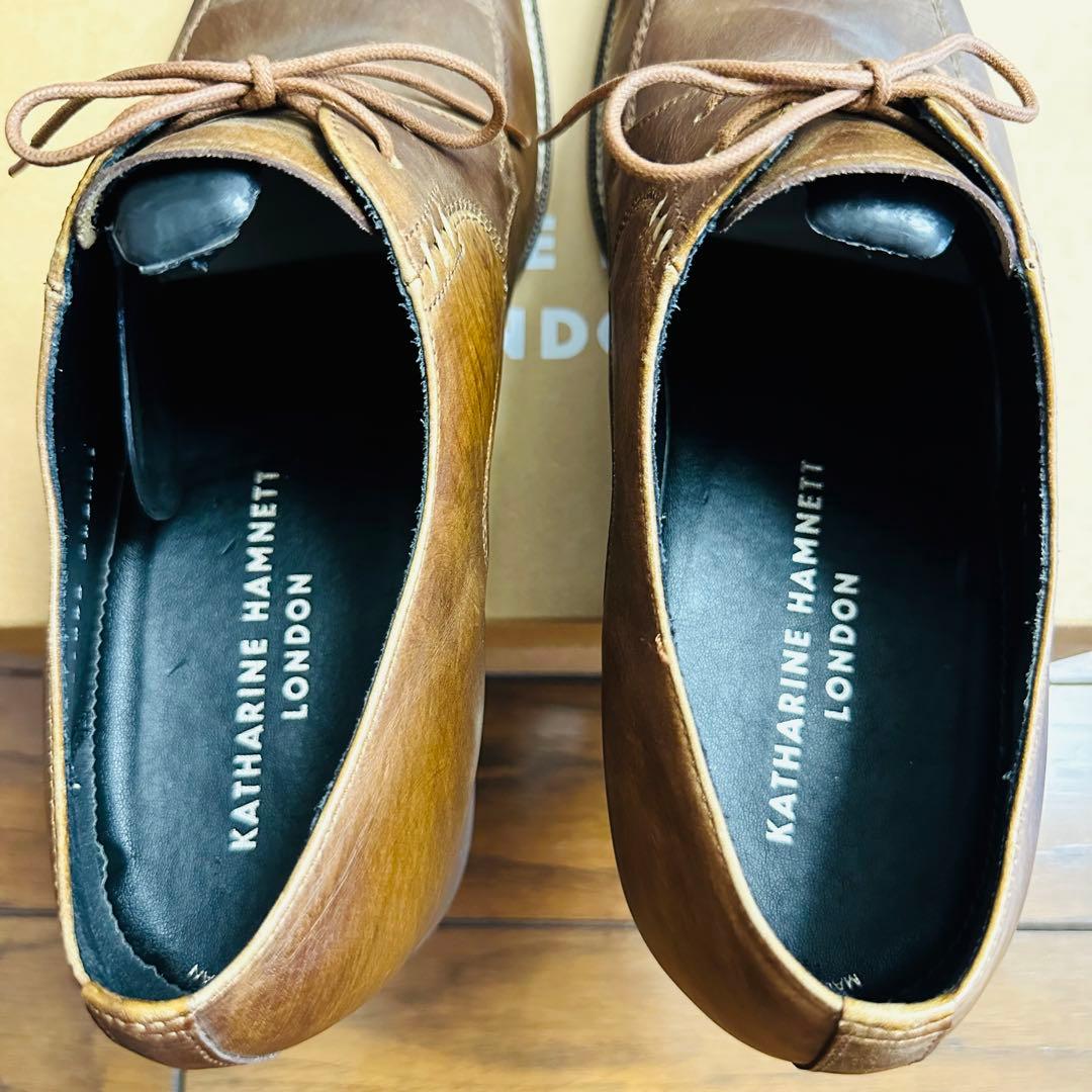 【美品/26.5cm】 キャサリンハムネットロンドン 革靴 ブラウン 茶