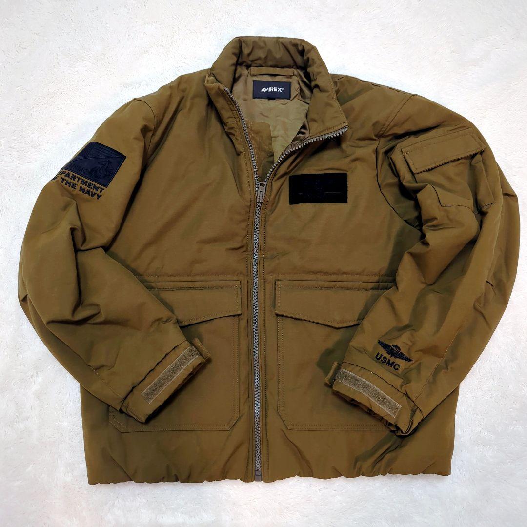 AVIREX ミリタリージャケット USMC オリーブ MA-1 ボンバー 刺繍